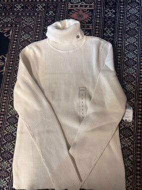 Lauren Ralph Lauren Ivory Ribbed Cowl Turtleneck Sweater